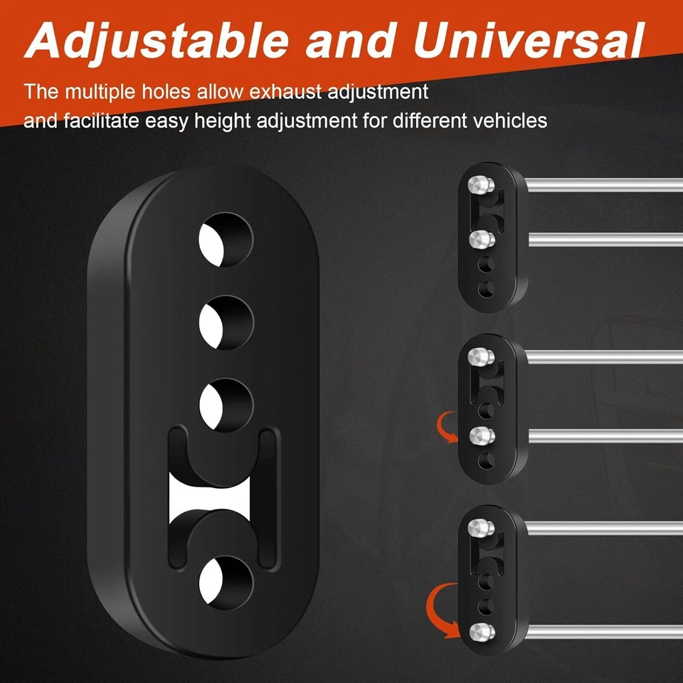 4Pc Performance Polyurethane Rubber Exhaust Hangers Adjustable Muffler Universal Foto 3 de 4