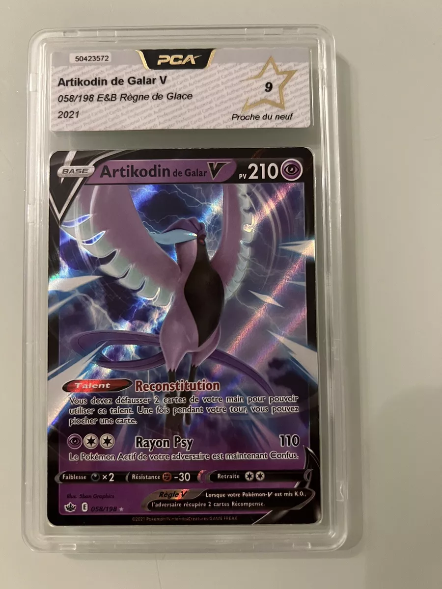 Articuno Of Galar V 058/198 E&b Reign de Glace 2021 Pca 9,5