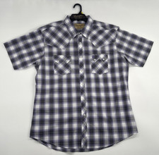 Wrangler Retro Plaid Western Shirt Mens 2XL Pearl Snap Rodeo Short Sleeve NWOT