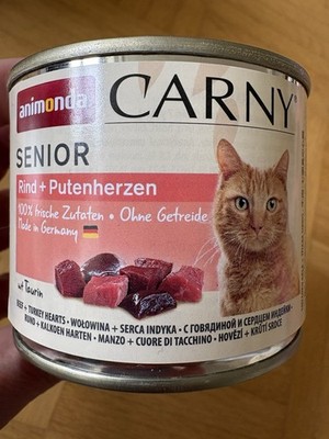 Animonda Carny Katzenfutter Senior Rind + Putenherzen 6x 200g (4,00  /Kg)