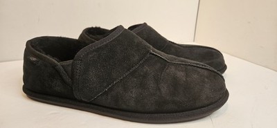  UGG Men's  Suede and Shearling Lined Black Slip-On Slippers Size 11  