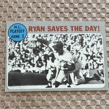 Topps 1970 Ryan Saves The Day #197 N.L. Playoff Game 3 New York Baseball Card