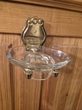 Massiv Messing Glas Seifenablage Seifenschale sehr edel Made In Sweden