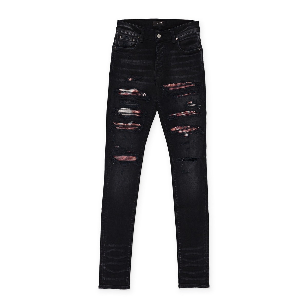 NWT AMIRI AGED BLACK TIE DYE BANDANA THRASHER JEANS SIZE 33 