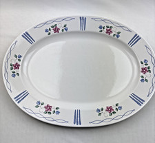 Pfaltzgraff USA BONNIE BRAE Large 14.5" Oval White Pink Blue Serving Platter