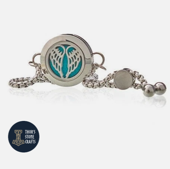 Aromatherapy Jewellery Chain Bracelet - Angel Wings - Stainless Steel - 20mm
