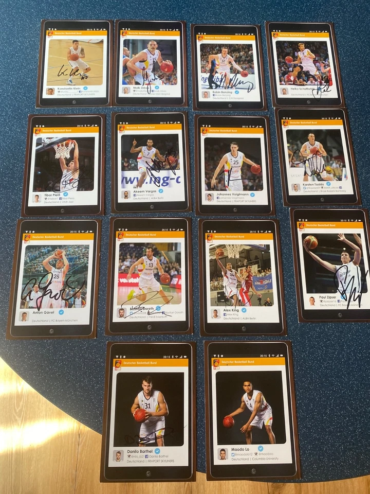 14 Autogrammkarten     Deutscher Basketball Bund  DBB  signiert - Bild 2 von 4