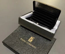 Credit Card Holder Wallet Metal Sleek Snap Case Piero Lorenzo NEW HARD CASE