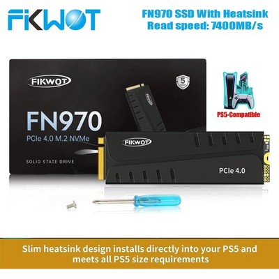 新品 2TB SSD FIKWOT FN970 M.2 PCIe4.0 NVMe Fikwot FN970 M.2 SSD NVMe PCIe 4.0 PS5 SSD Hard Drive With