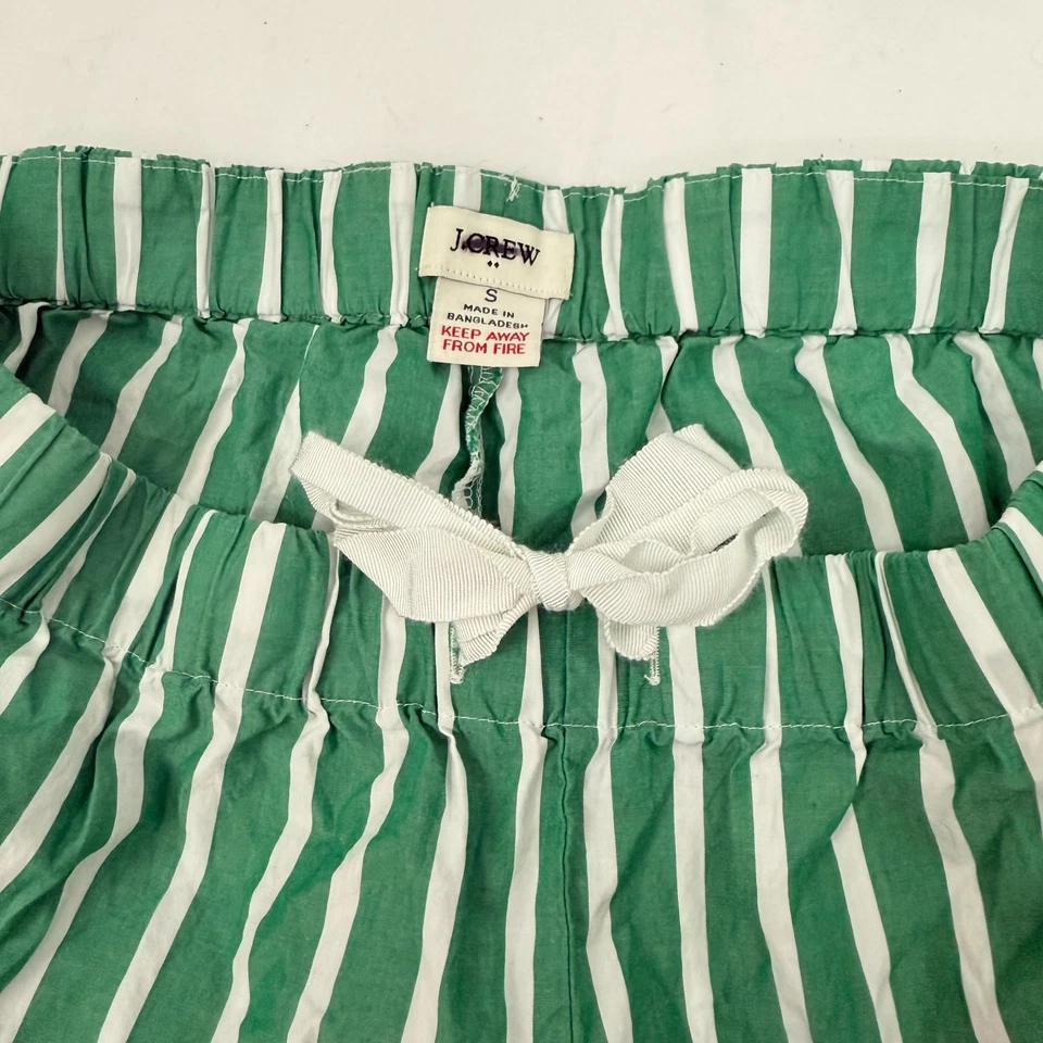 Conjunto de pijama/pantalón corto manga corta J.CREW S blanco trébol verde rayas usado en excelente estado B49 Foto 4 de 4