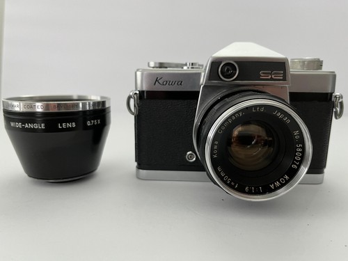 Kowa SE 35mm film camera with 50mm f1.9 and wide angle converter, FILM TESTED!