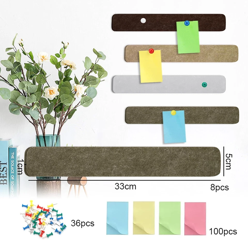 8 Stück Pinnwand Bar Streifen Korkplatte Selbstklebend - Bild 2 von 4