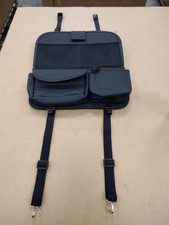 PU Leather Backseat Car Organizer Fold Tray Tablet Holder Black