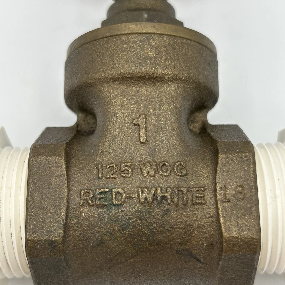 Brass Gate Valve, Red-White 1" Socket - Image 2 of 4