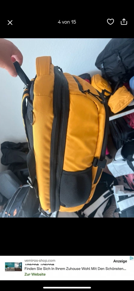 Samsonite Paradiver Ecodiver Cabin Rucksack XS Gelb Bordgepäck - Bild 3 von 4