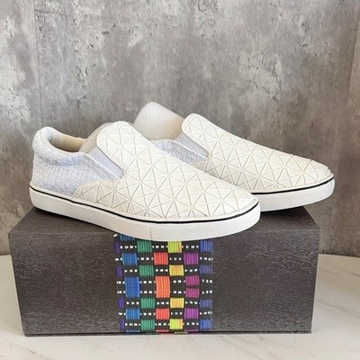 NEW Bernie Mev Verona web White memory foam Slip-On Sneakers