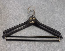 2 Vintage Neiman Marcus Wood Black Hangers