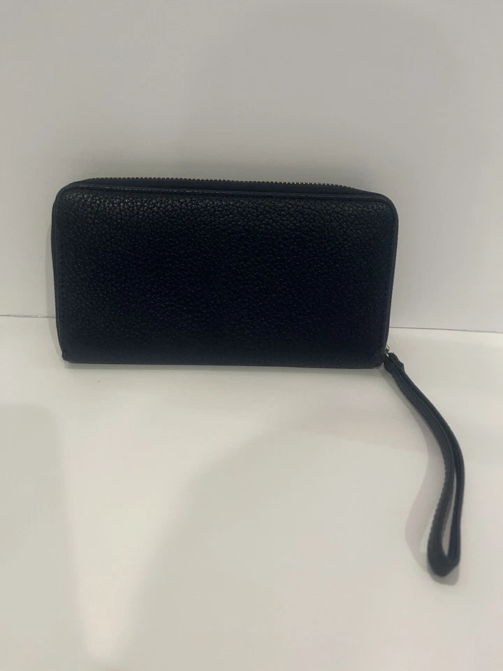 Бумажник Tahari синий тройного сложения с круговой молнией и ремешком на запястье - Изображение 2 из 4