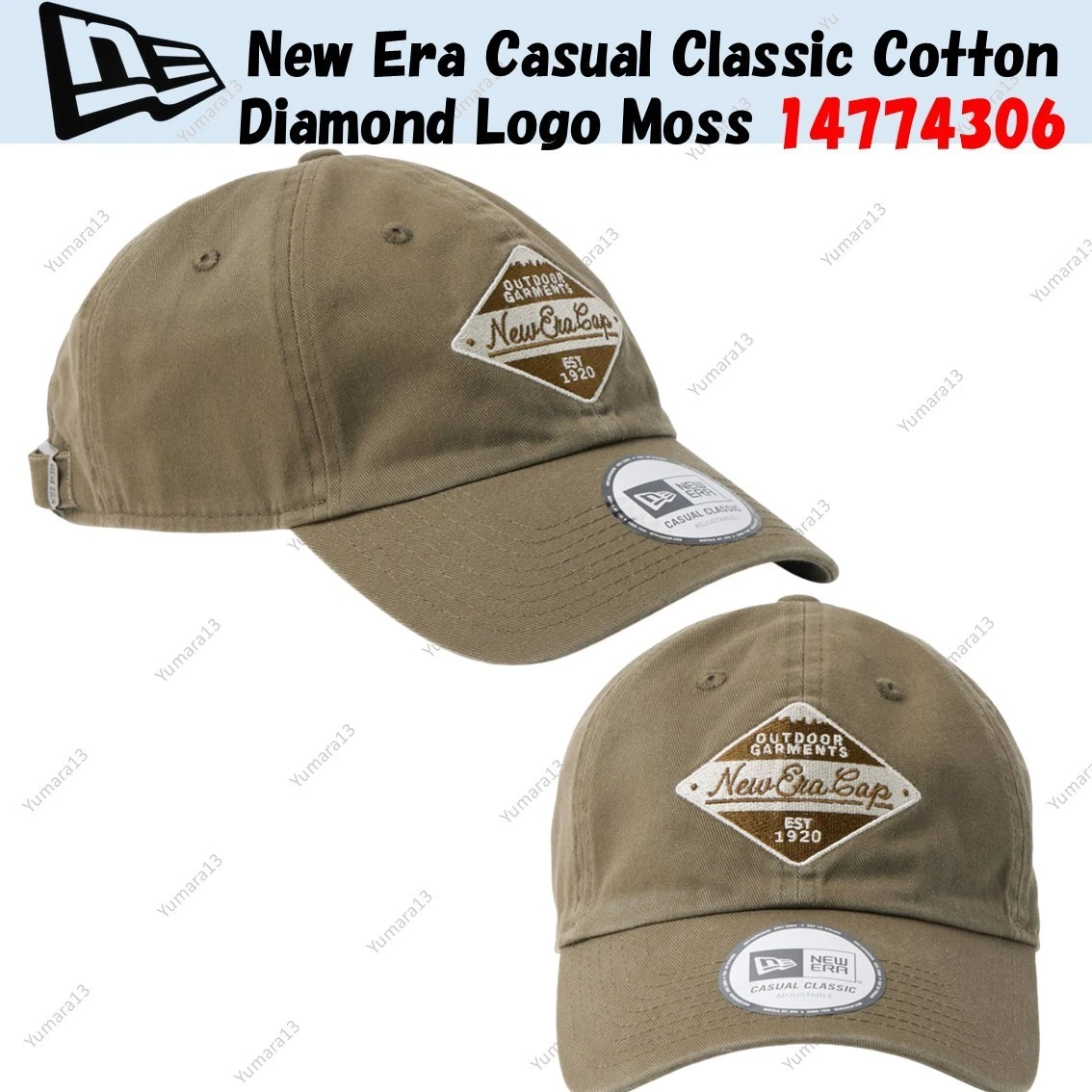 New Era Casual Classic Cotton Diamond Logo Moss 14774306