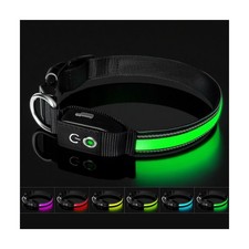 Auto Light Up Dog Collar - Smart Safety Night with Motion L, Black