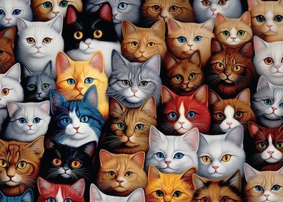 Cascading Cats 1000 Piece Jigsaw Puzzle for Adults, 27.6” x 19.7