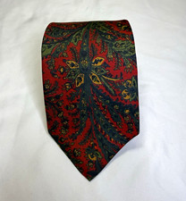 Robert Talbott Real Ancient Madder Silk Tie Paisley Red Green Hand Sewn USA