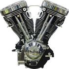 S&S V124 Long Block Engine Chrome/Wrinkle Black for 84 99 Evo Big Twin
