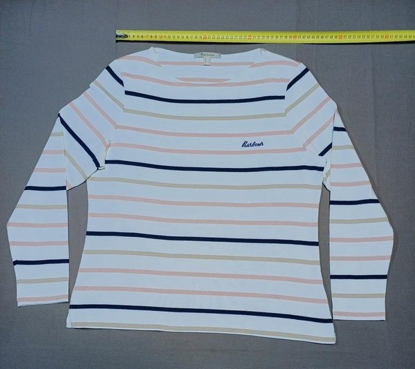 Women Barbour Sweater White Cotton 40 / L / 48 #1WOF