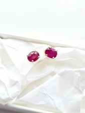 14K Ruby Earrings 7mm x 5mm