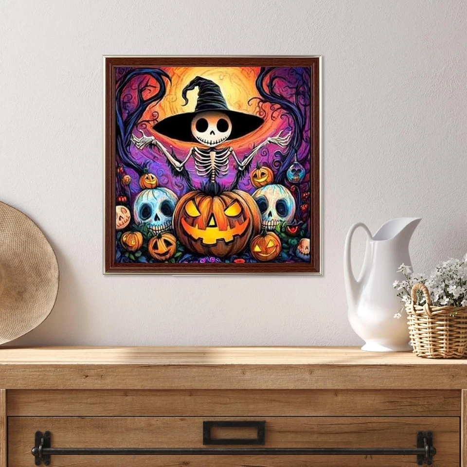 Хэллоуин бриллиант искусства, ужасы бриллиант художественные наборы для взрослых, череп 5D полный дрель  - Изображение 4 из 4