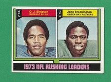 O.J. SIMPSON John Brockington 1974 Topps #328 Green Bay Packers Buffalo Bills OJ