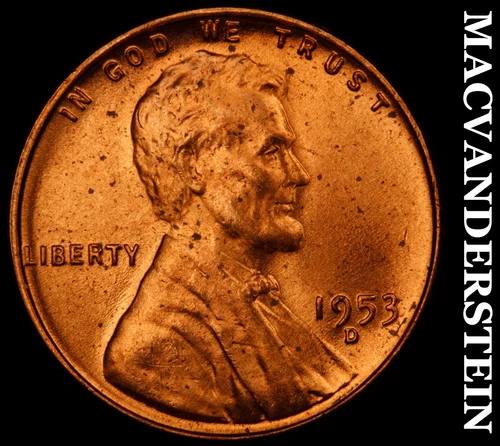 1953-D Lincoln Wheat Cent- Choice Gem Brilliant Uncirculated Luster #J151