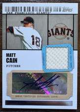2009 Topps Ticket To Stardom - Autographed Relics Matt Cain #TSAR-MC /489...