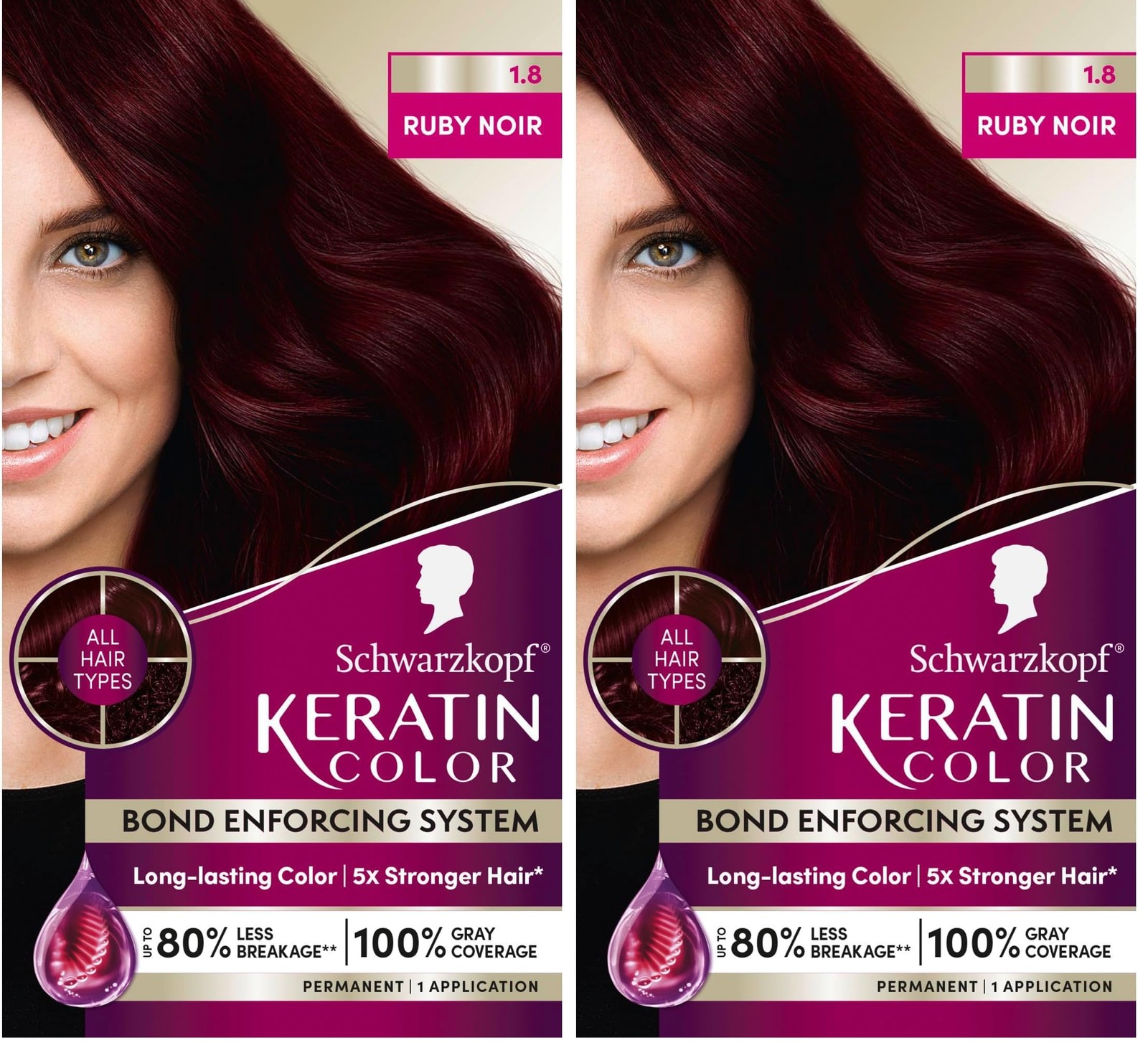 Permanent Hair 1 Count (pack Of 2), Ruby Noir
