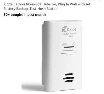 Kidde 201025759 120V Tamper Resistant Plug-In Carbon Monoxide Detector