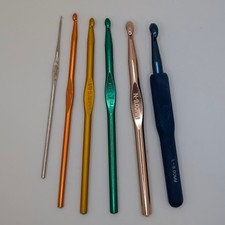 Vintage Boye Crochet Hooks G, J, L, N, 7, 1/9 Made In USA Lot Of 6