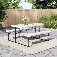 Foldable Picnic Table Bench Set 4 Seat Outdoor Garden Camping Dining Kit