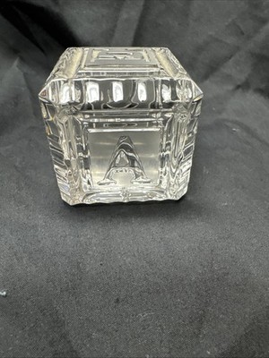 Waterford Crystal Baby Alphabet A B C D E Block  2'' Square Glass Cube signed