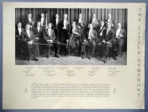 The Little Symphony brochure, Univ. of Michigan School of Music, Late 1930s
