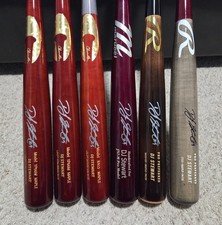 MLB Signed Ink Dot Pro Maple Bats - Chandler XP, Marucci, Rawlings DJ Stewart 