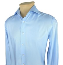 Suitsupply Blue Cotton Slim Fit Shirt Mens French Cuff Formal Dress Size 40 M