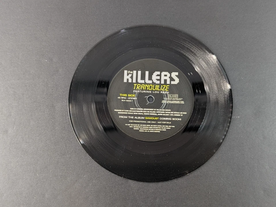 The Killers - Tranquilize w/ Lou Reed / Shadowplay (7" Vinyl Record, 2007) Promo - Image 4 of 4