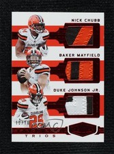 2018 Plates & Patches Talented Trios Red 10/10 Nick Chubb Baker Mayfield Jr 1q7k