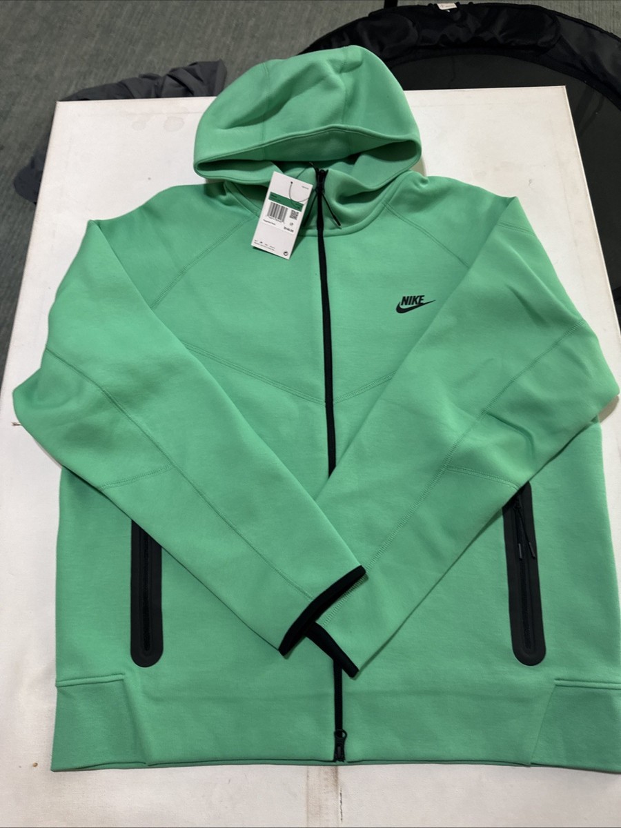 Nike Tech Fleece Full-Zip Hoodie Black Spring Green FB7921