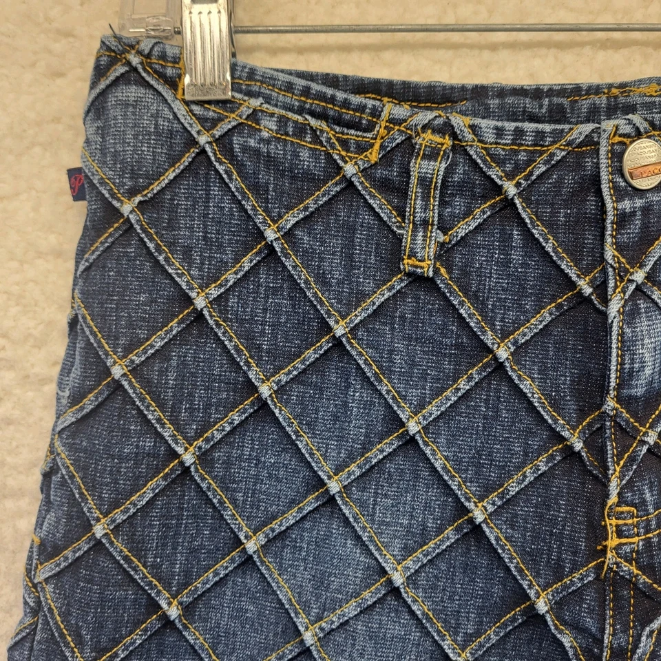 Pantalones de mezclilla azules Paco elevados para mujer talla 5 corte boot años 90 estilo JNCO L 32 Foto 3 de 4