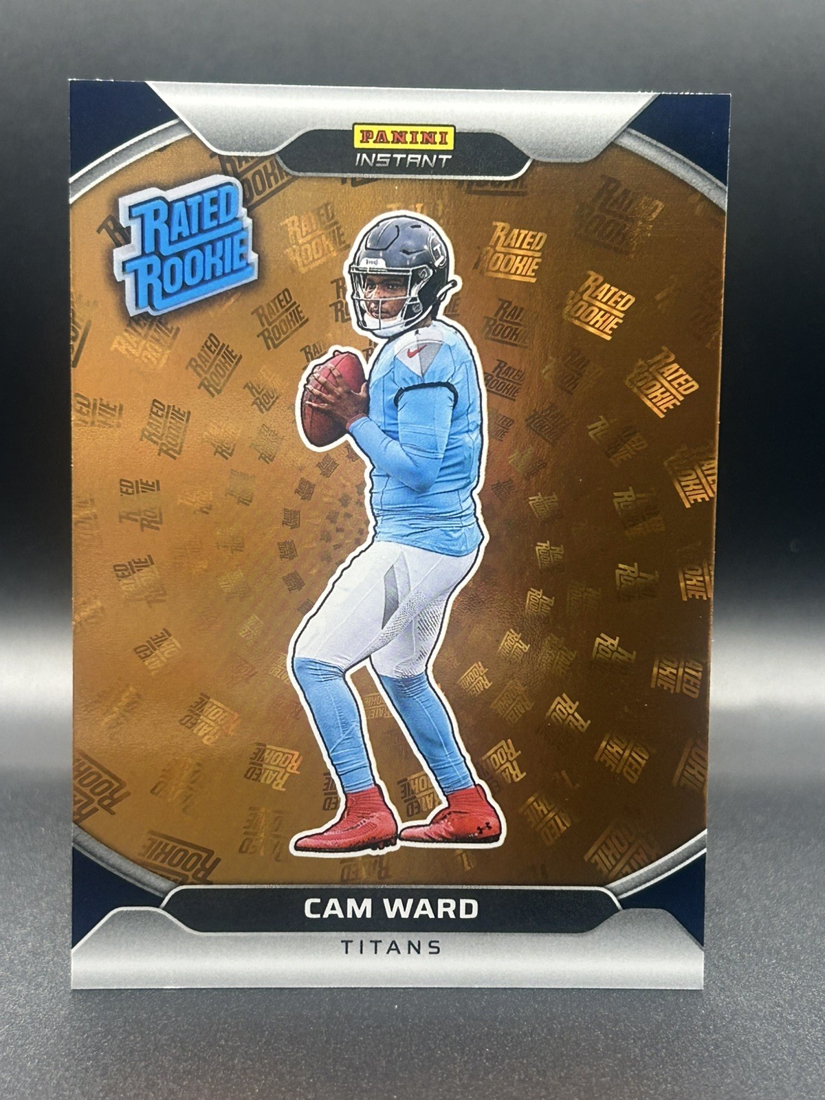 CAM WARD 2025 PANINI INSTANT NFL HOLOFLEX RATED ROOKIE RC GOLD #08/10