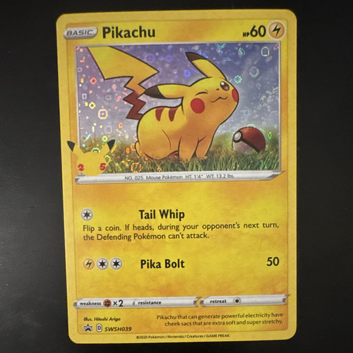 The Pokémon Company Pikachu BW54 Black & White Holo Promo Basic 60 HP 25th