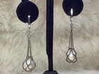 Fine Estates EFFY Sterling Silver White Cultured Pearl drop Dangle Earrings 2” — photo 4