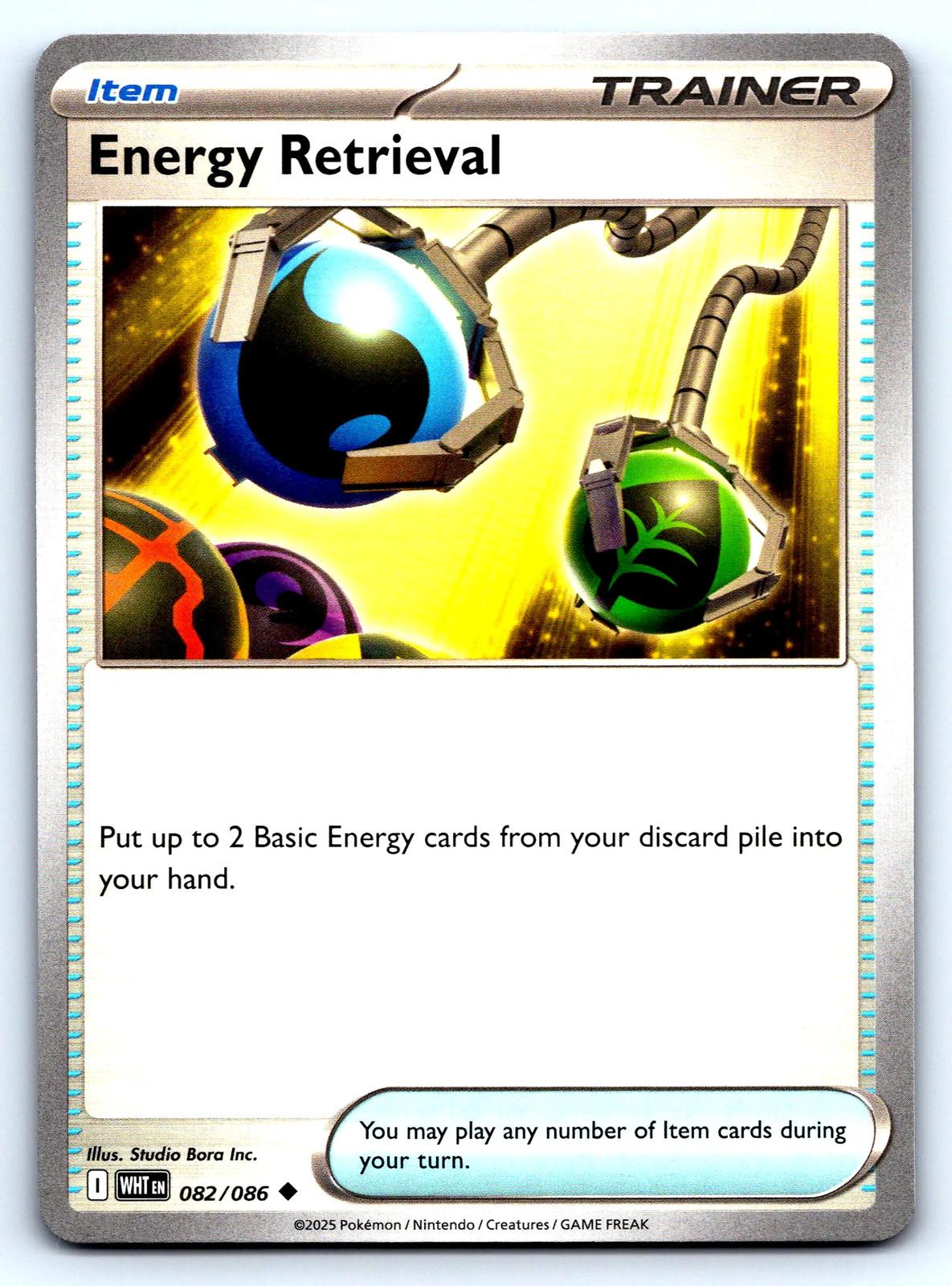 Energy Retrieval White Flare #82 Uncommon Studio Bora Inc. NM Pokemon Card