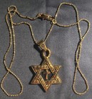 Star Of David Cross Necklace From Israel Good Color Stainless Spiral Chain 22" — photo 2